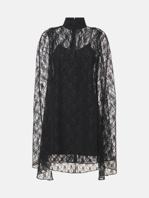 RODARTE Caped floral lace minidress