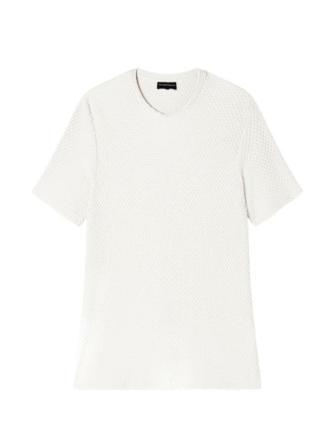 EMPORIO ARMANI honeycomb-texture T-shirt