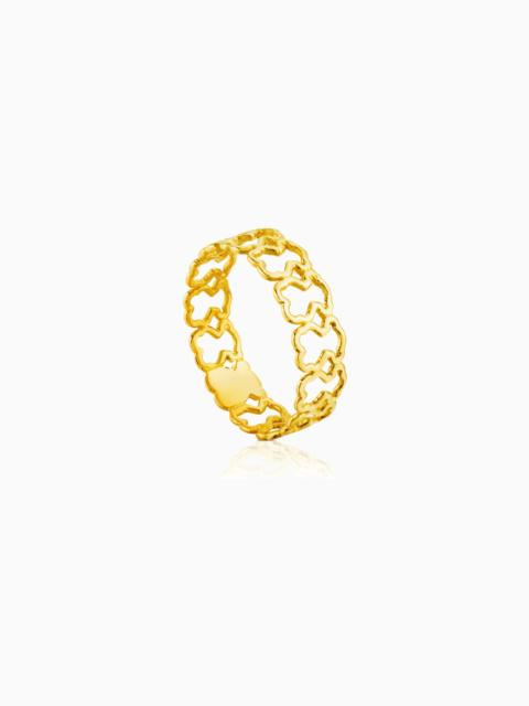 TOUS 18K solid gold Silueta Ring Bear motifs