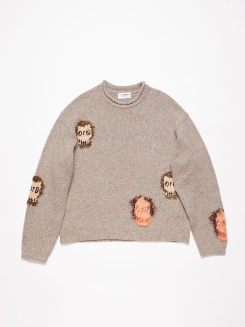 Jacquard skull jumper - Grey melange/multi