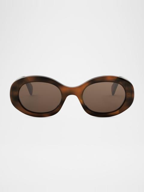 CELINE Triomphe Acetate Oval Sunglasses