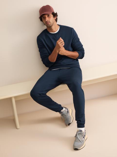 Derek Rose Harley Cotton Modal Cuffed Sweatpants Navy Blue