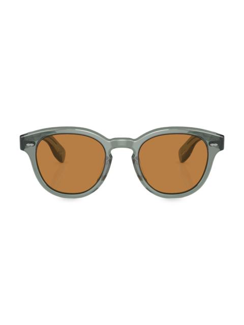 Oliver Peoples Men's Cary Grant 50MM Pillow Sunglasses - Transparent Grey Teal Orange