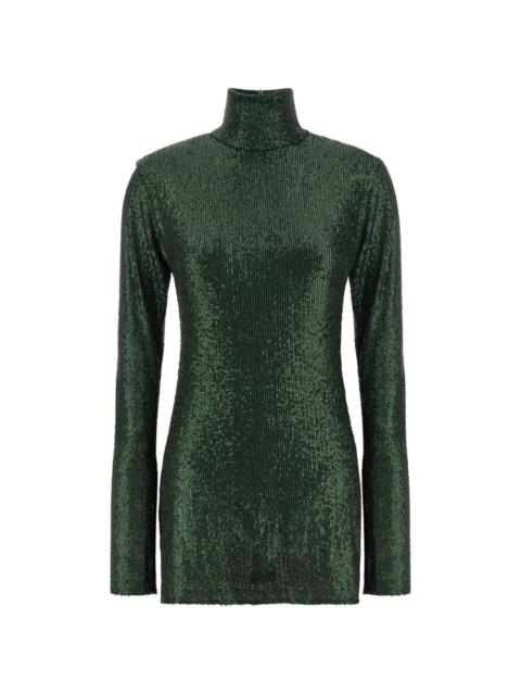 NORMA KAMALI sequin high-neck mini dress