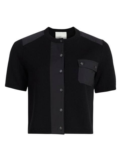 3.1 Phillip Lim Women's Wool Short Sleeve Cardigan - Black