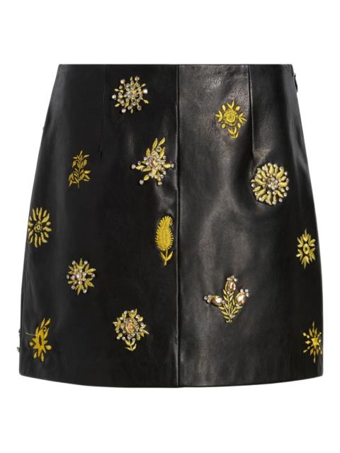 Cinq à Sept embellished leather skirt