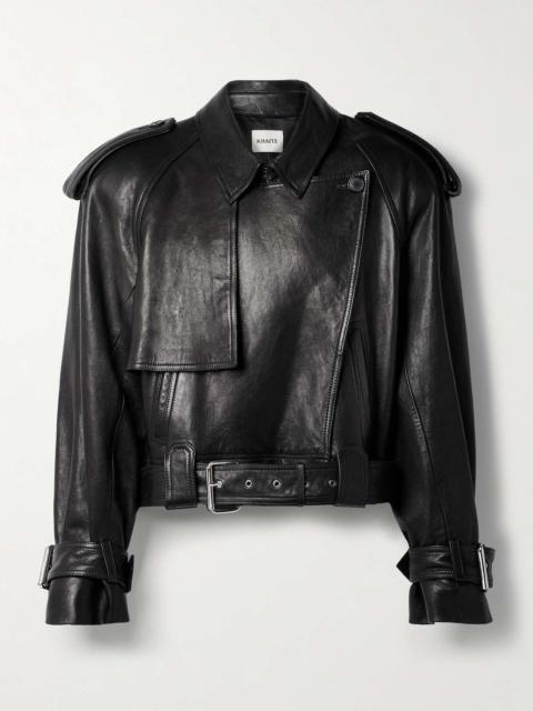 KHAITE Hammond belted leather biker jacket