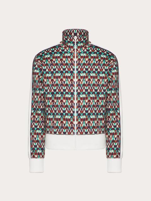 Valentino ZIP-UP SWEATSHIRT WITH OPTICAL VALENTINO PRINT