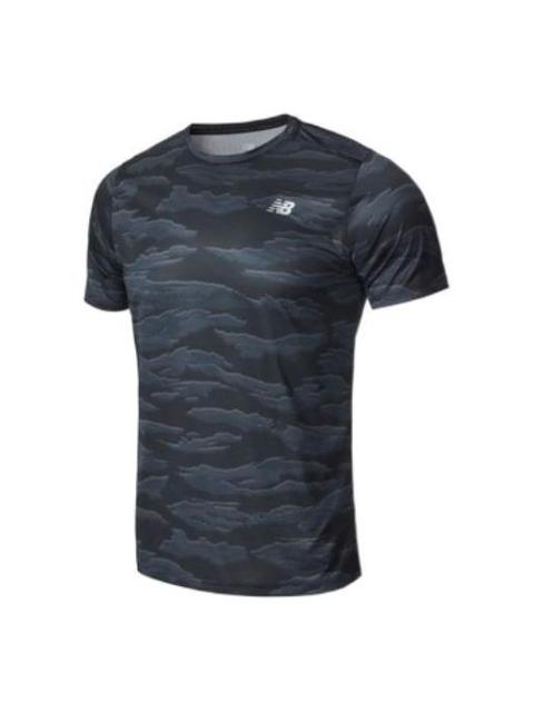 New Balance New Balance Accelerate Printed SS T-Shirt 'Black Grey' AMT03204-BMM