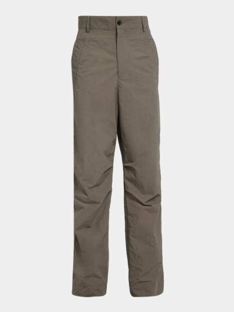 Dries Van Noten Men's Pencks Nylon Flat-Front Trousers
