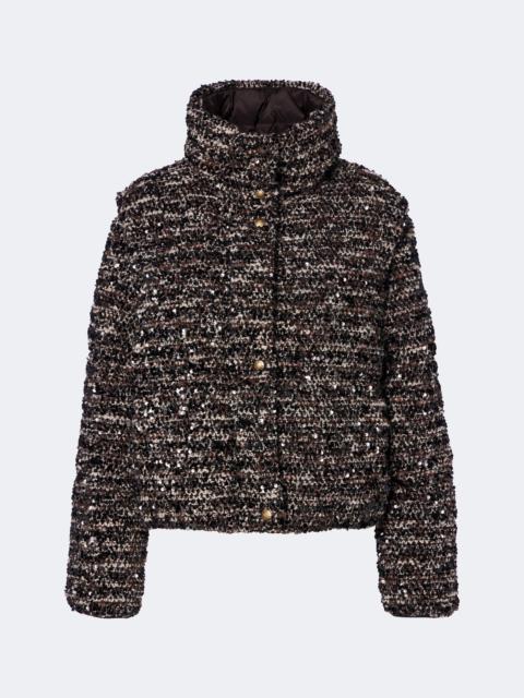Moncler Poetique sequined bouclé down jacket