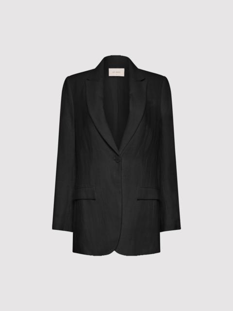 Tailored Linen Blazer - Black