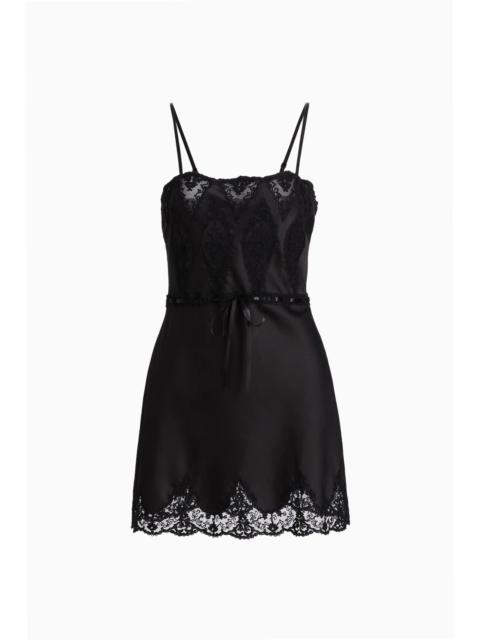 LoveShackFancy Sanna Lace-Detailed Mini Slip Dress