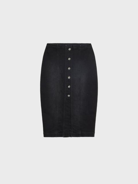 Blumarine DENIM SKIRT WITH LOGO PRINT