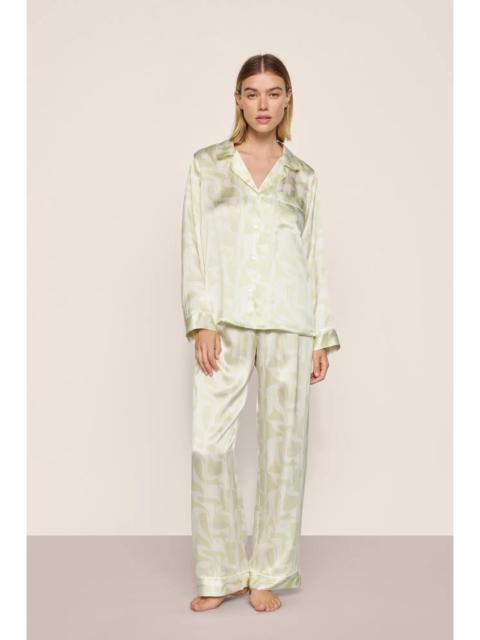 eberjey Inez Washable Silk Printed Long PJ Set