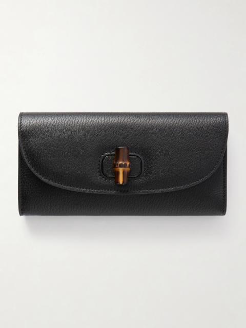 GUCCI Bamboo Textured-leather Wallet