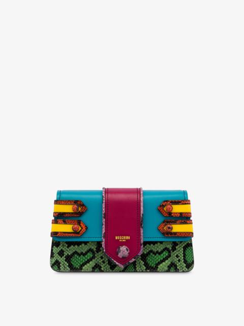 Moschino PATCHWORK CALFSKIN CLUTCH