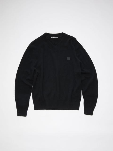 Wool v-neck sweater - Black