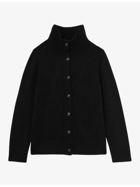 REISS Charly Funnel-Neck Wool And Cashmere Cardigan