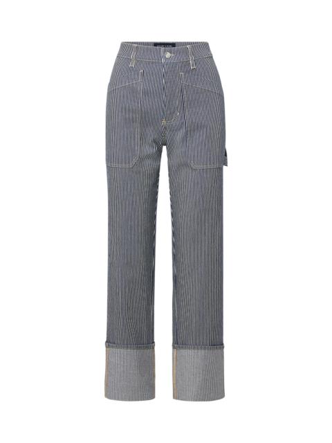 VERONICA BEARD DYLAN STRIPED CARGO STRAIGHT-LEG JEAN