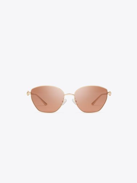 TORY BURCH Kira Metal Cat-Eye Sunglasses