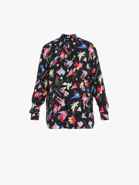 Balmain Oversized cuprammonium rayon shirt with multicolor print