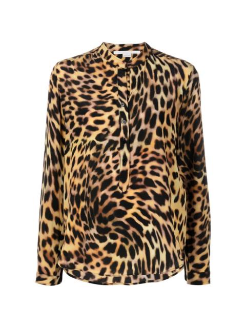cheetah print silk shirt