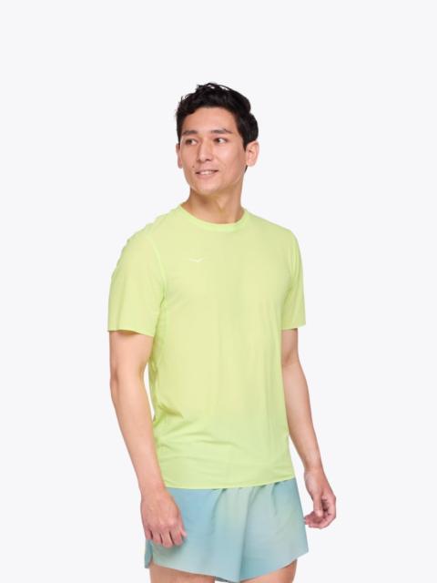HOKA Men's Airolite Run Short Sleeve Shirt in Lettuce