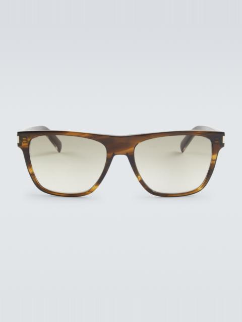 SAINT LAURENT Tortoiseshell square sunglasses
