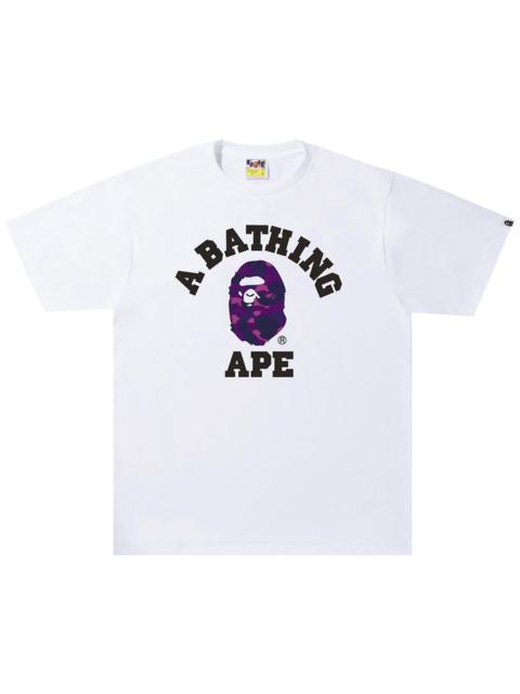 A BATHING APE® BAPE Color Camo College Tee 'White/Purple'