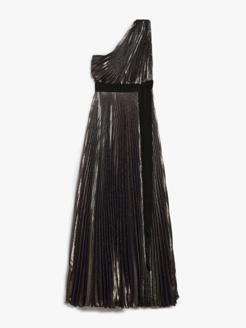 Max Mara FRANZ One-shoulder dress in lamé silk