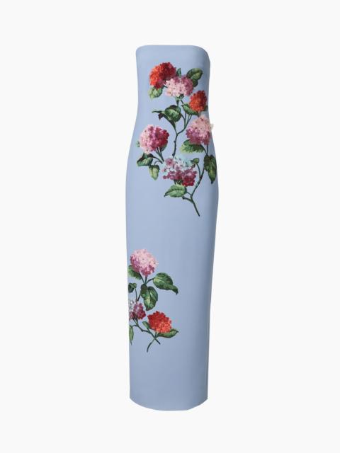 CAROLINA HERRERA Hydrangea-Embroidered Column Gown