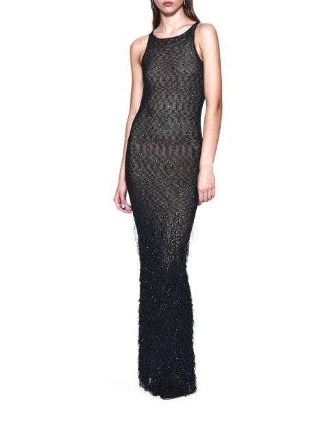 GIORGIO ARMANI LONG SEQUINED KNIT DRESS