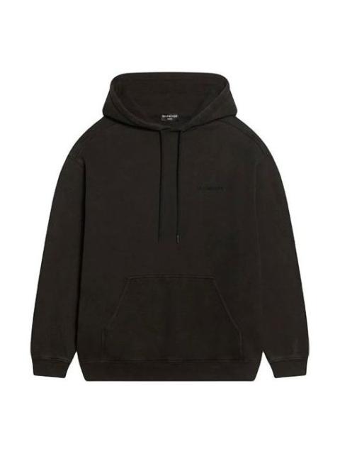 BALENCIAGA Balenciaga Logo Hoodie Medium Fit 'Washed Black' 600583TLVB81146