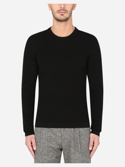 Dolce & Gabbana Round-neck fine-rib wool sweater