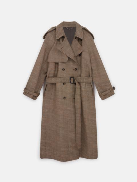 Belted Check Trench Coat