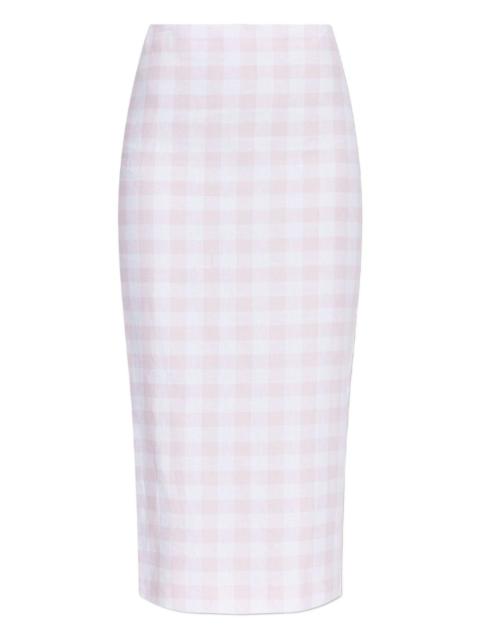 LoveShackFancy gingham midi skirt