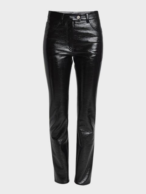 courrèges Reedition 5-Pocket Vinyl Straight-Leg Ankle Pants