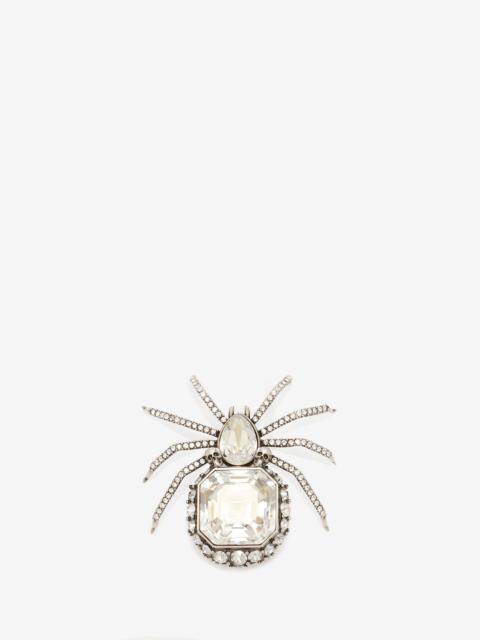 Men's Jewelled Spider Brooch in Antique Silver