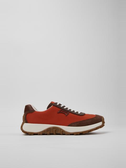 CAMPER Drift Trail Red and Brown Textile and Nubuck Sneakers for Men.