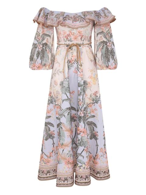 Zimmermann WYLIE OFF-SHOULDER MIDI DRESS