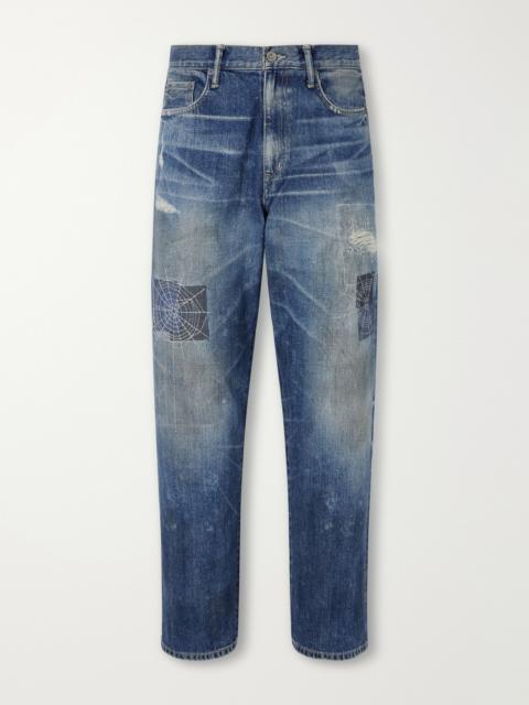 NEIGHBORHOOD Savage Straight-Leg Distressed Embroidered Jeans