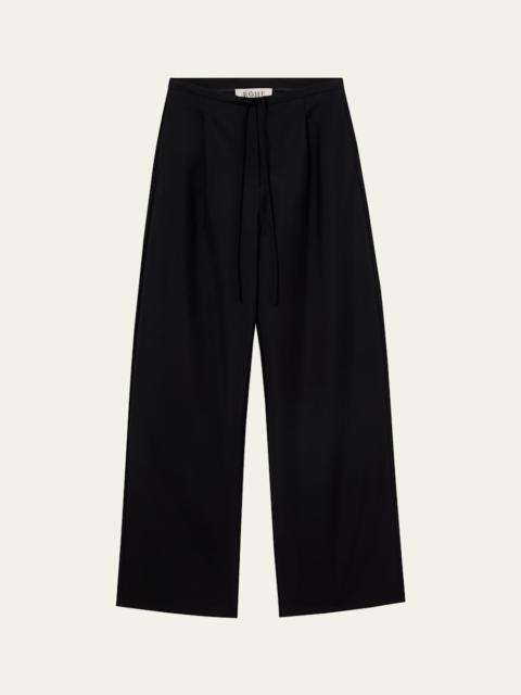RÓHE Relaxed Wool Drawstring Trousers
