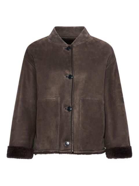 Yves Salomon suede shearling varsity jacket