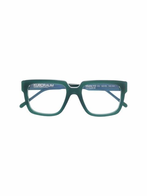 K3 square-frame glasses