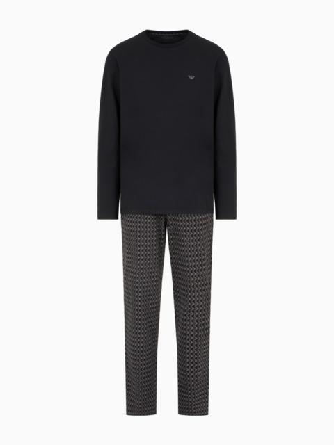 EMPORIO ARMANI PYJAMAS WITH MIXED PATTERNS