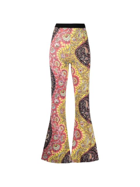 paisley-print flared trousers