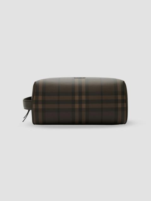 Burberry Check Travel Pouch - Dark Brown