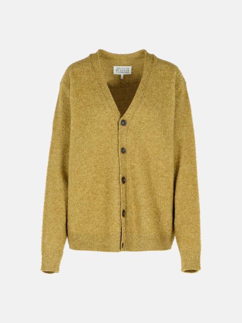 Maison Margiela 'PILLING' GREEN WOOL BLEND CARDIGAN