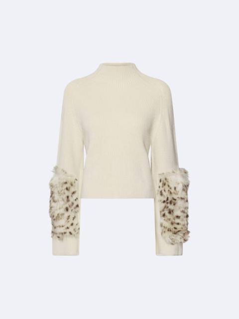 LAPOINTE Merino Mock Neck Sweater With Patch